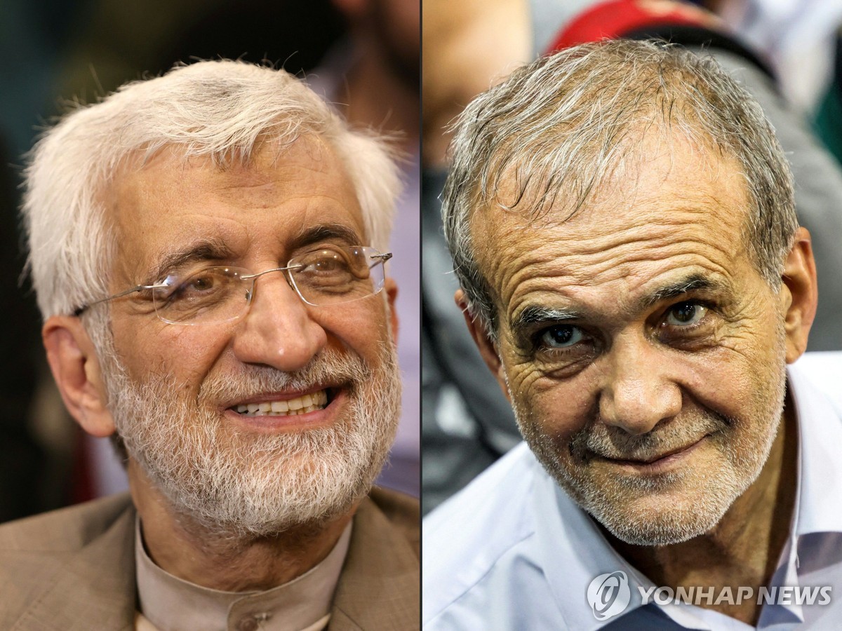 '강경 보수' 사이드 잘릴리(왼쪽), '유일 개혁파' 마수드 페지시키안과 내달 5일 대선 결선투표