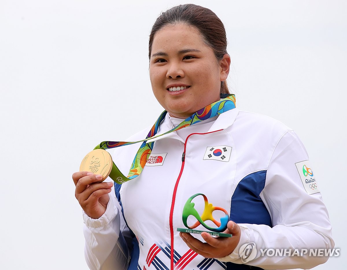 ２０１６年リオデジャネイロ五輪ゴルフ女子金メダリストの朴仁妃氏がパリ五輪選手村の開村に合わせ、国際オリンピック委員会（ＩＯＣ）選手委員の選挙運動をスタートする＝（聯合ニュース）