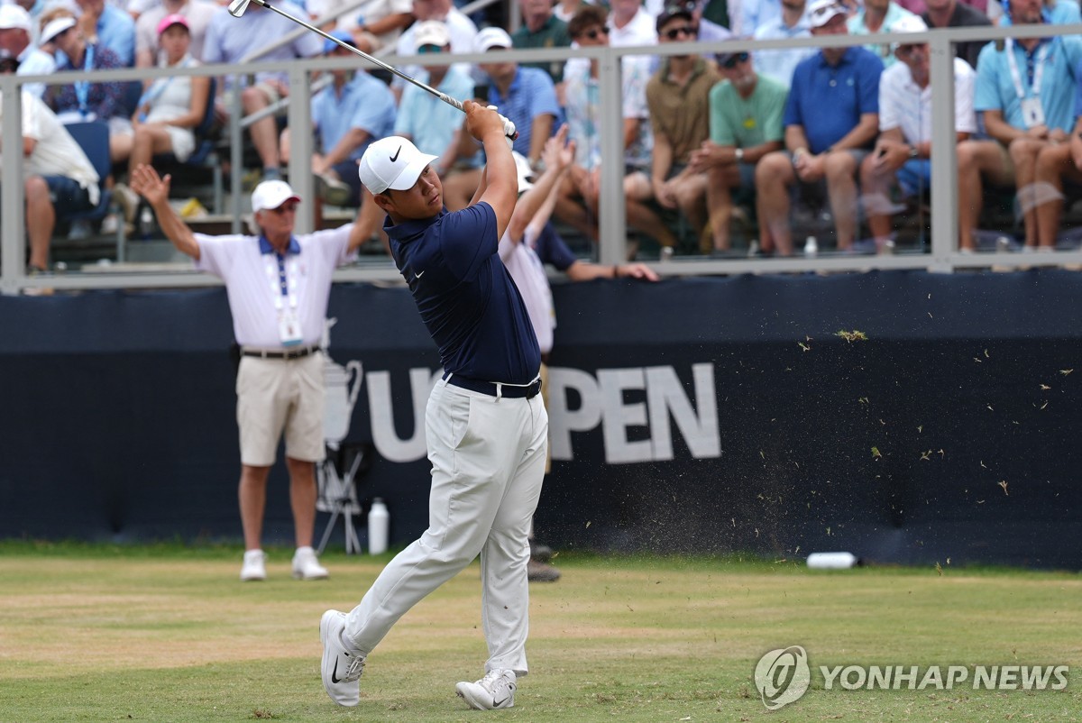 김주형의 US오픈 4라운드 경기 모습