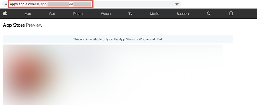 عنوان URL لتطبيق iTunes في إعدادات الحساب.