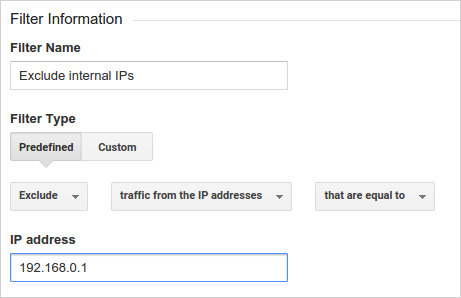 Exclude single IP filter example. 