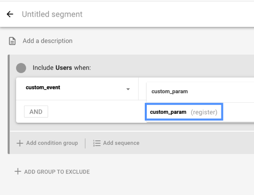 Registering a custom parameter.