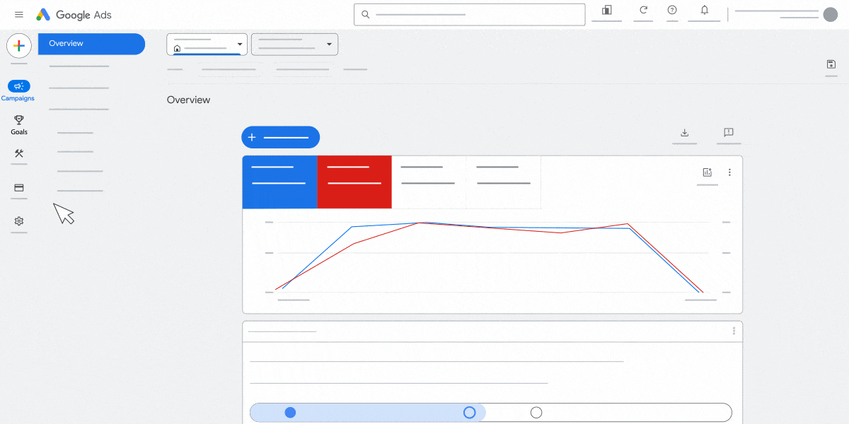 An animation that shows how to import Firebase apps in Google Ads.