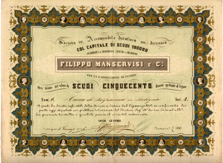 Filippo Manservisi e C.i per la Fabbricazione di Pannine Società in Accomandita duratura un decennio