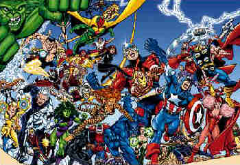 A few of the characters who have been members of The Avengers over the years.