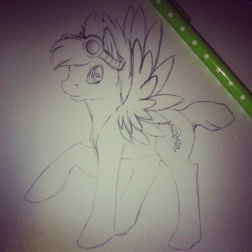 Sketching :3 my mlp character :) Buster. Sketch commissions areee open – £0.90 / $1.50 / 150 da points. #commissions #mlp #mylittlepony #ocs #sketch #open