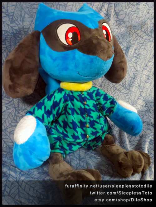 Finished the Riolu plush commission for Chobin on FA
I love the colours picked for the PJs!
He’s a pretty big boi, just short of 3 feet tall.
https://www.furaffinity.net/view/30067500/