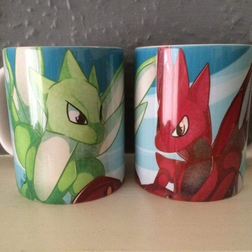 New mug commission done (Y) #mug #pokeart #pokemon #pokemonxy #sycther #scizor #commission #open #art