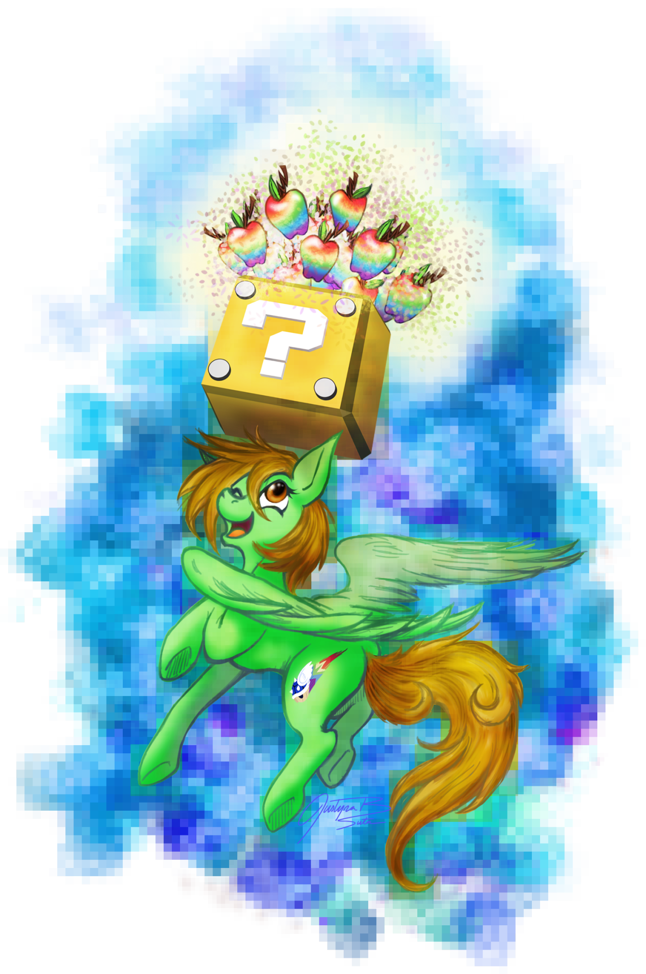 Ya got Apples - Digital Drawing
Digibrony on Youtube’s cousin’s birthday is soon and he asked if his fans could draw her a ponysona! Proud of that block, you guiz.
Edit: I don’t know why the BG is black and pixely on my blog but I think it looks the...