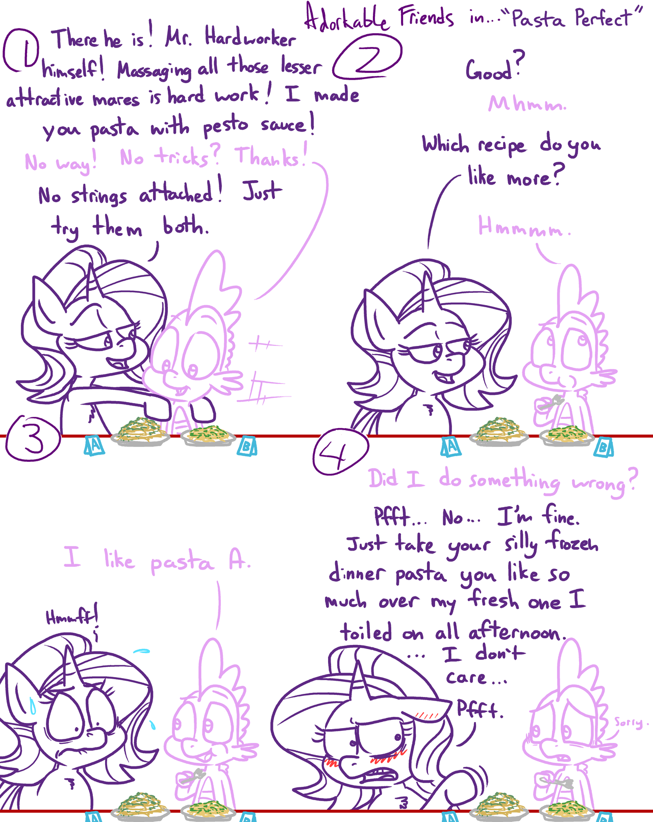 Adorkable Twilight & Friends – “Pasta Perfect″
https://www.patreon.com/adorkabletwilightandfriends
http://adorkabletwilightandfriends.wikia.com
http://adorkabletwixfriends.deviantart.com