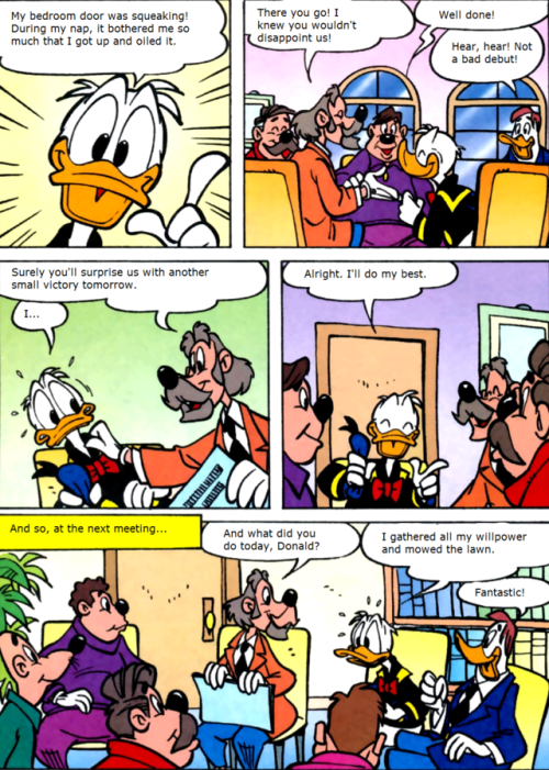 land-of-birds-and-comics:
“Donald Duck Goes To Group Therapy For His Debilitating Executive Dysfunction And It’s Just Played Completely Straight For Like Four Pages Like What
”