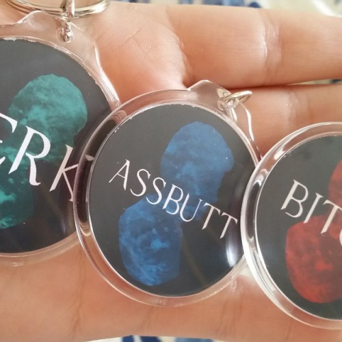 Supernatural keyrings. Guna make more for dev con in may :) #supernatural #keyrings #jerk #bitch #assbutt #quotes #tvseries #awesomeness