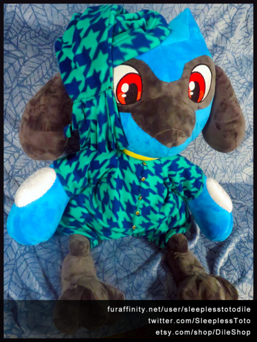 Finished the Riolu plush commission for Chobin on FA
I love the colours picked for the PJs!
He’s a pretty big boi, just short of 3 feet tall.
https://www.furaffinity.net/view/30067500/