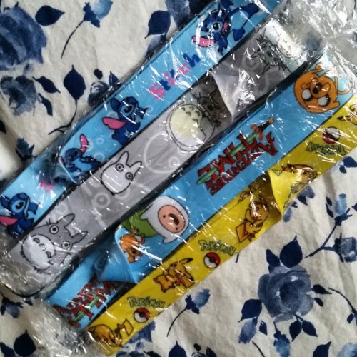 Look at these lanyards! Ment to be selling but im damn tempted to keep them all o.o #pokemon #lanyard #stitch #adventuretime #toroto #anime #pikachu