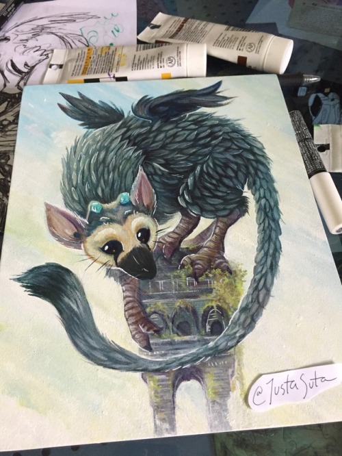 Dude this game is so cute and looks so beautiful. I wish I had a PS4 ;__;
Trico is a little painting! I’ll have the print and the painting at Jafax!!