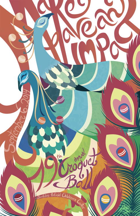 This took up the majority of everyone in the Illustration department’s time for the past like 3 weeks: Posters for a local company for an event called the Croquet Ball. It could really be anything we wanted it to be so I did peacocks because they’re...