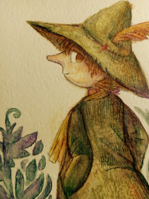 Snufkin and herbs ~
Pencil, watercolor pencils