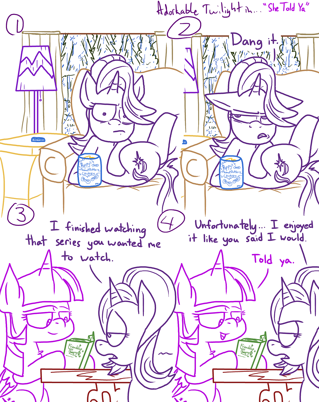 Adorkable Twilight & Friends - “She Told Ya″
https://www.patreon.com/adorkabletwilightandfriends
http://adorkabletwixfriends.deviantart.com/
http://adorkabletwilightandfriends.wikia.com