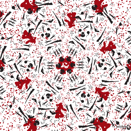 Finally some new art, right?
A dark and macabre series of patterned scarves; birds, funeral and murder. This started off with the murder one because I was in sort of a bad mood that day and I had to make some sort of radial pattern to show the...