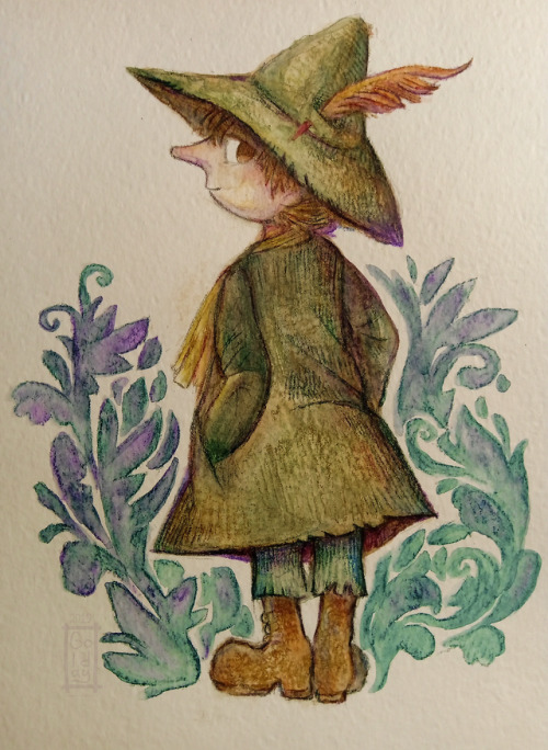 Snufkin and herbs ~
Pencil, watercolor pencils