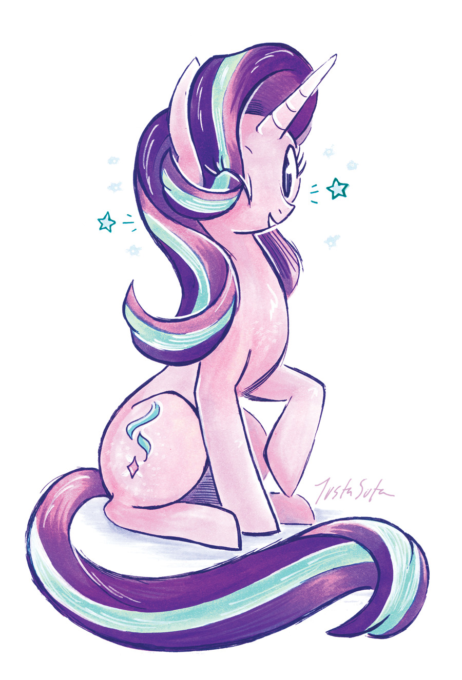 This was some lineart that I started at Acen; I decided to color it and make it a little print. Starlight is cute