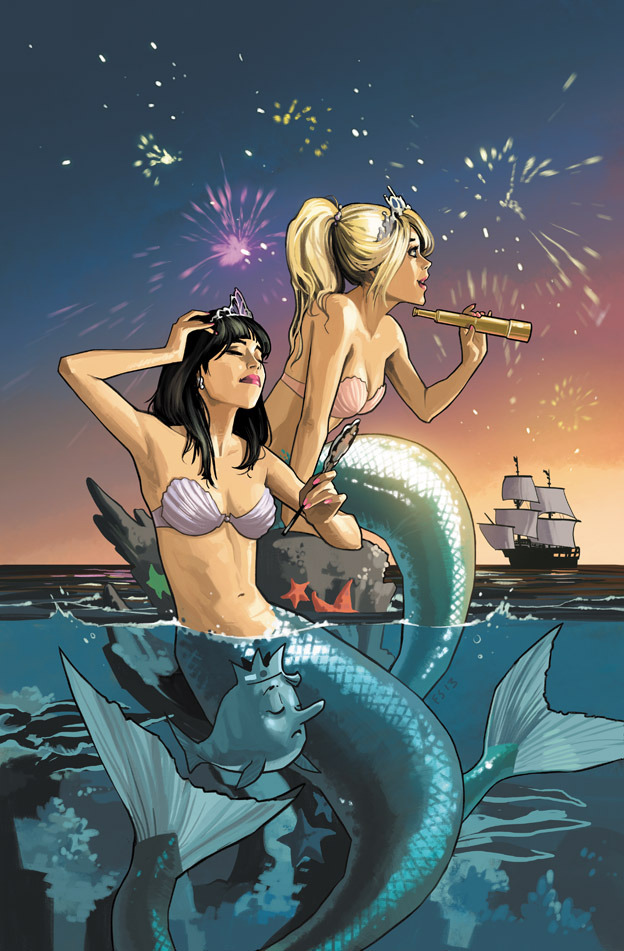 The latest cover I did for Archie- Betty and Veronica as little mermaids! When they sent me the script for this issue, it was a bunch of rough layouts that the great Dan Parent must have sketched and scripted at the same time. Pretty interesting!...