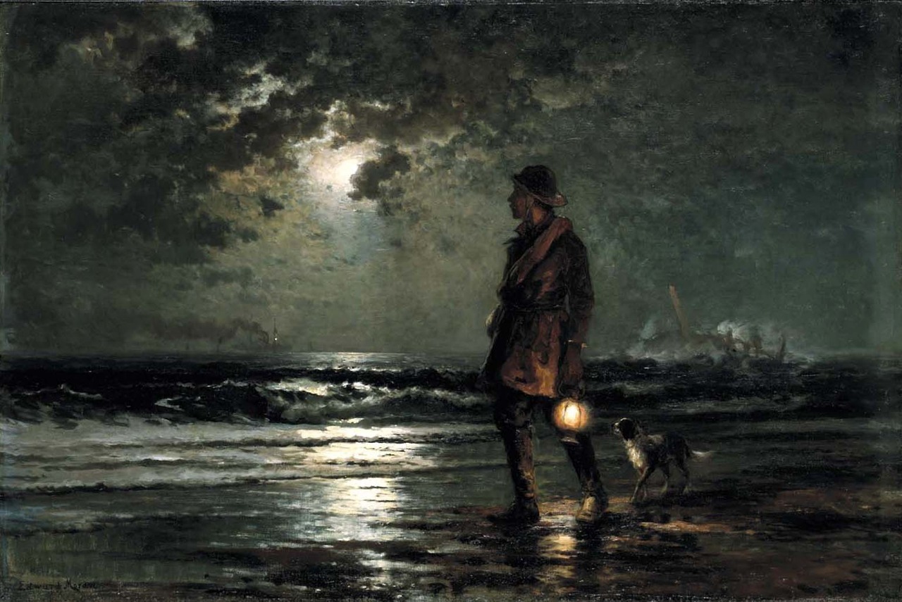 oldpaintings:
“Life Saving Patrol, c.1893 by Edward Moran (English-born American, 1829–1901)
”