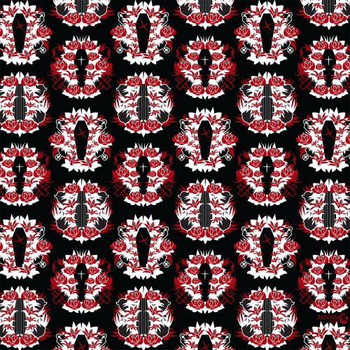 Finally some new art, right?
A dark and macabre series of patterned scarves; birds, funeral and murder. This started off with the murder one because I was in sort of a bad mood that day and I had to make some sort of radial pattern to show the...