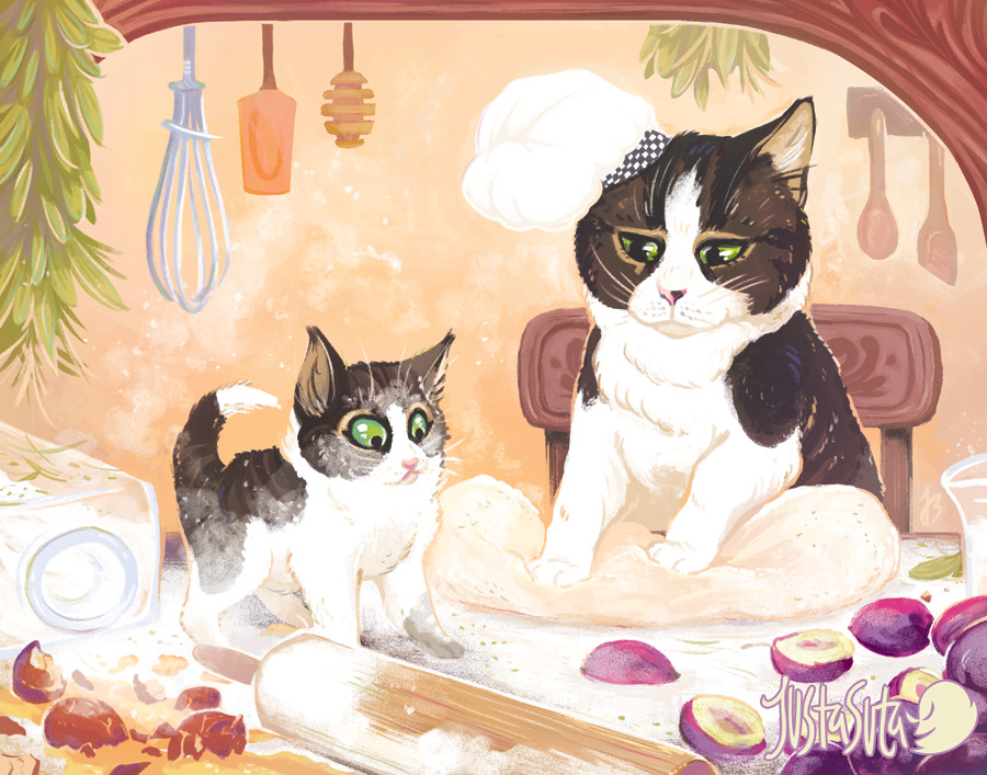 I wasn’t super public about it but our wonderful cat - Tilly - passed away in September; so I made a piece of her for my mom’s kitchen, with hope for a new kitty in the future.
She loved it and told me to sell prints. XD