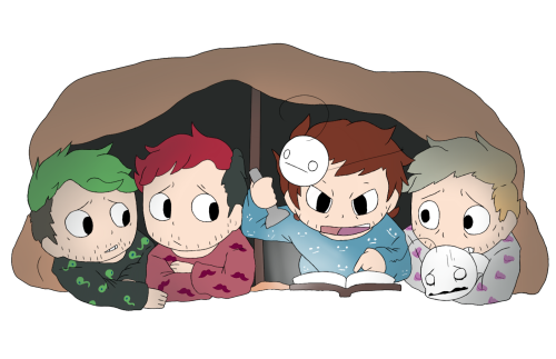 paperplushie:
“Cry and gang reads
Jack, Mark, Cry and Pewds readin some spooks
My style keeps changing its horrible
”