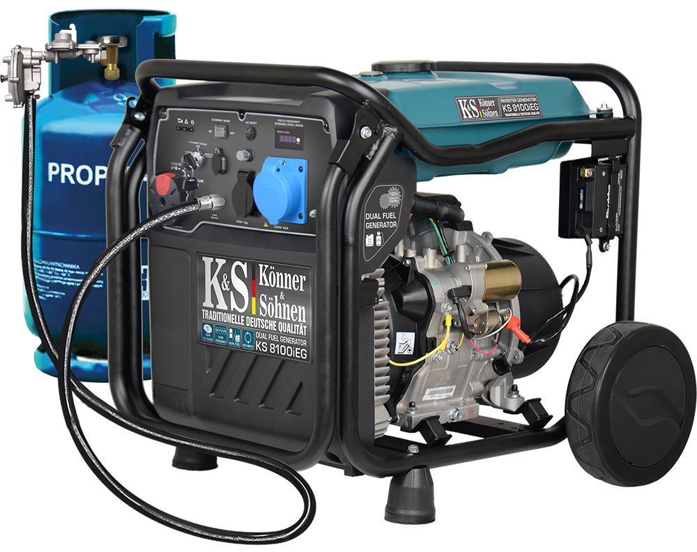 K&S Inverter 8.000 Watt Gas & Benzin KS8100iEG Stromaggregat mit E-Starter