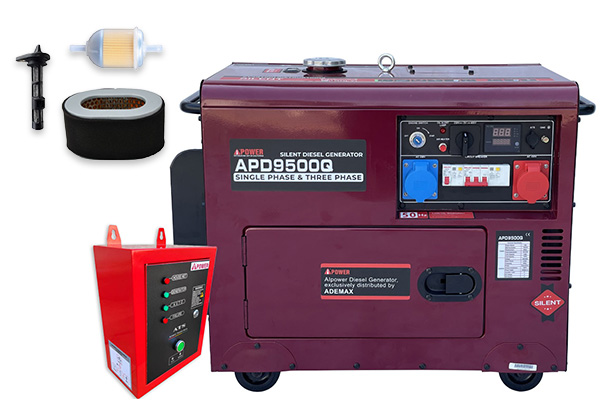 Ai Power 8 kVA Diesel inkl. ATS-Box & Wartungsset APD9500Q ADEMAX Edition 230&400V Stromaggregat