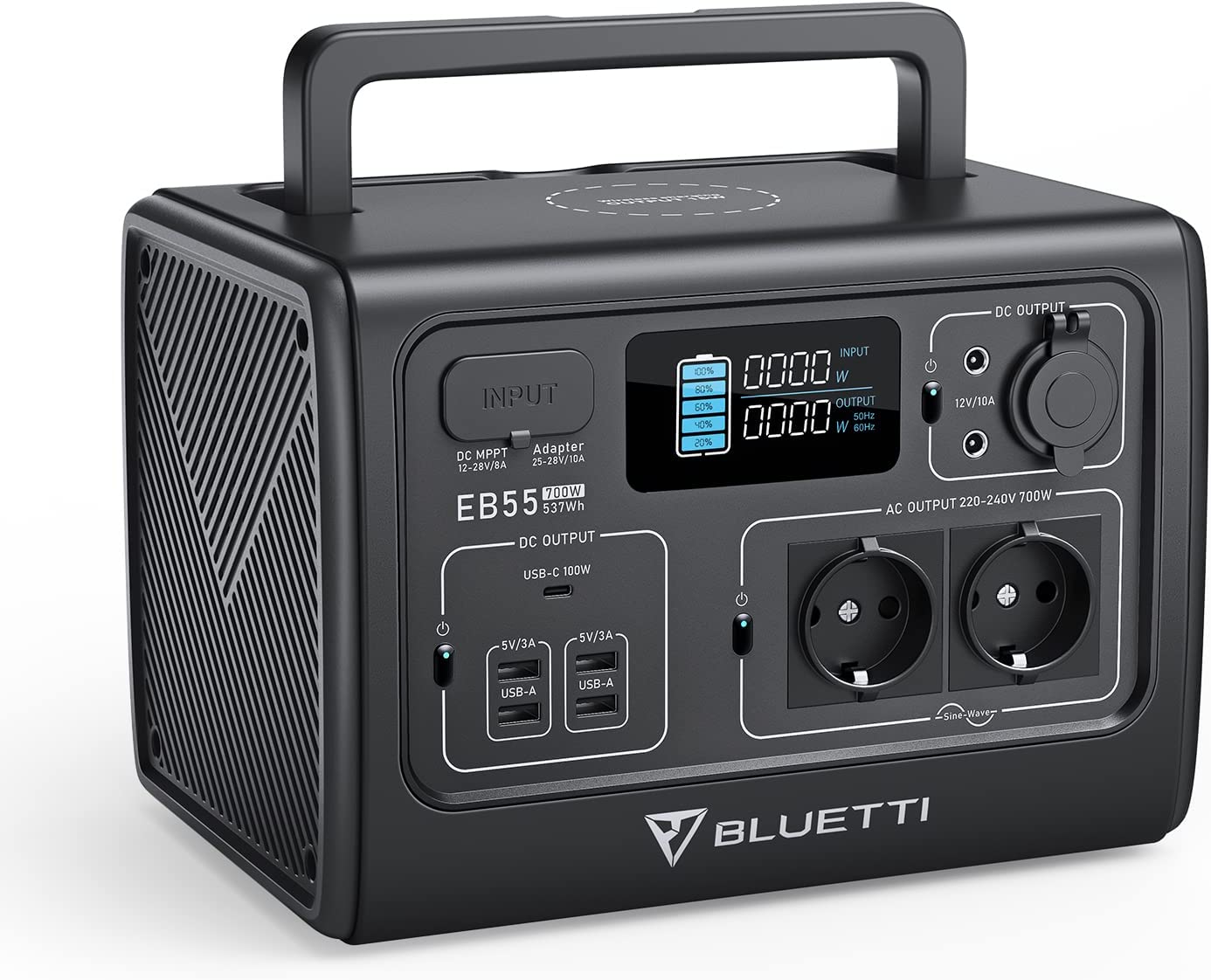 BLUETTI EB55 [ 537Wh / 700W ] Tragbare Power Station