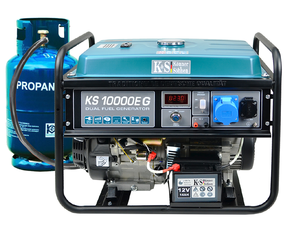 K&S Gas- und Benzin-Stromaggregat 8.000 Watt KS10000EG Dual Fuel