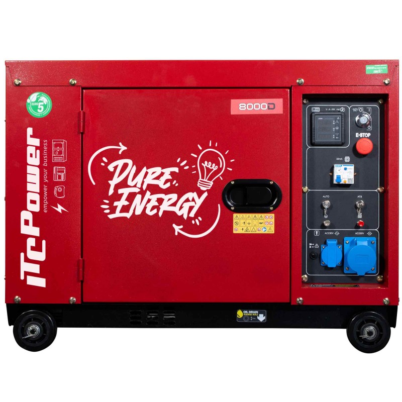 Sonder-Edition KOMPAK / ITC POWER Stromerzeuger Stromaggregat Diesel 6300 Watt 8000D