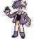 Blue with a black Poké Ball as his Champion sprite in Pokémon Red and Blue