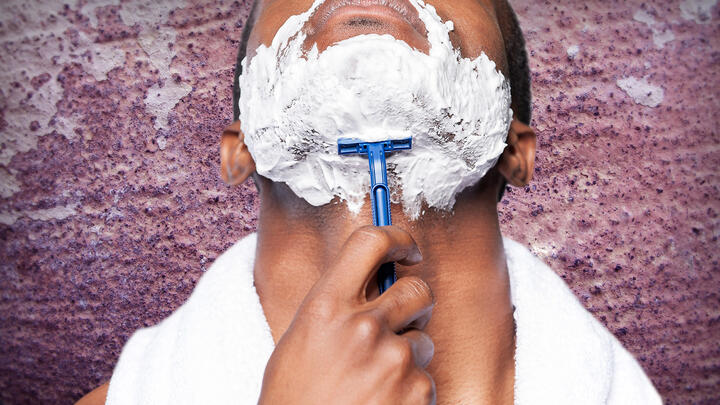 Man with the shaving blade