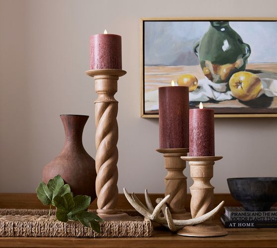 Altair Wood Hurricane Candleholder