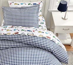 Check Organic Duvet Cover & Shams