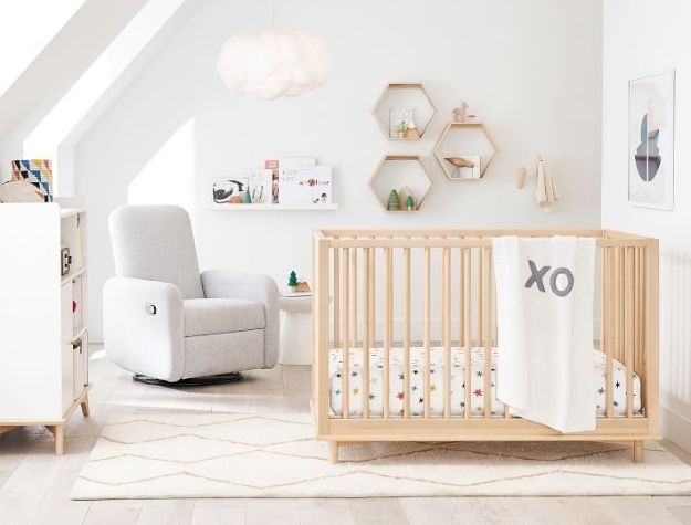 bright nursery with modern decor