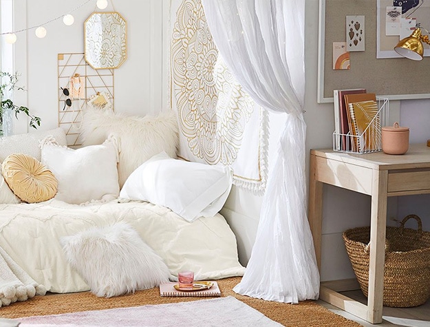 white bohemian-style room