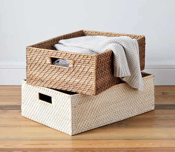 Woven storage baskets