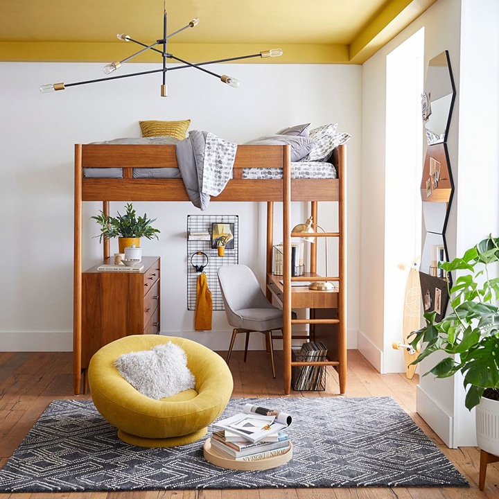 mid century modern bunk bed