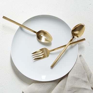 Gold Flatware Hostess Serving Set