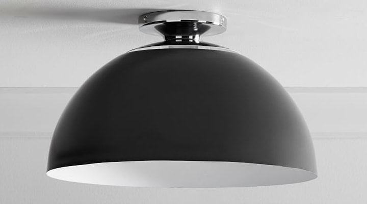 Large black metal flushmount light