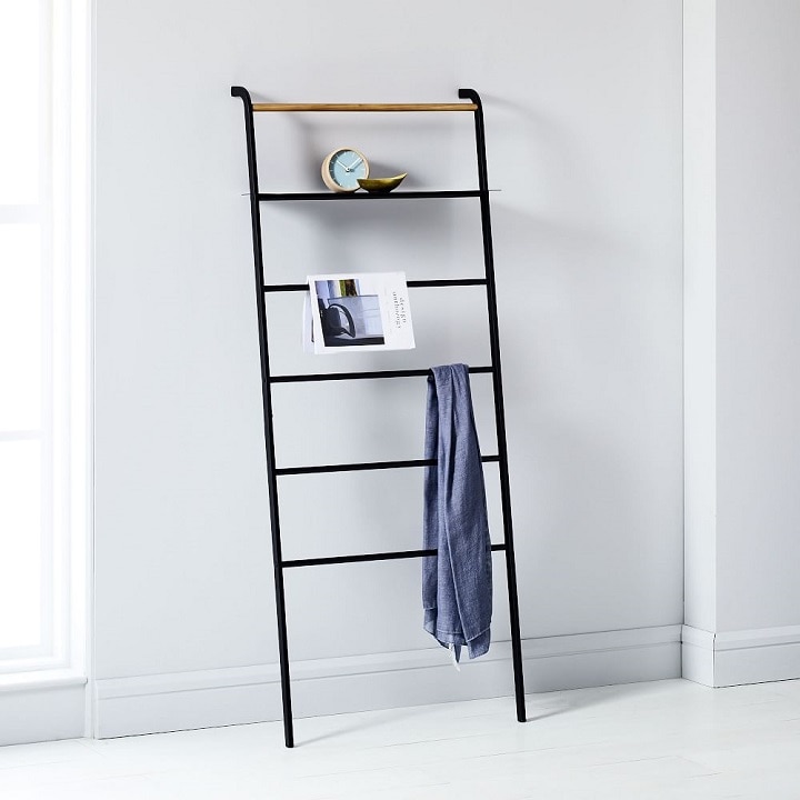 Black storage ladder.