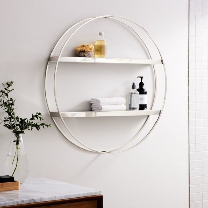 deco round metal shelf for bathroom