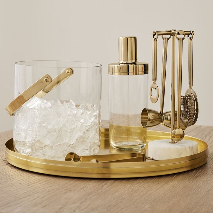 brass barware set