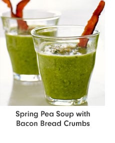 Spring Pea Soup with Bacon Bread Crumbs