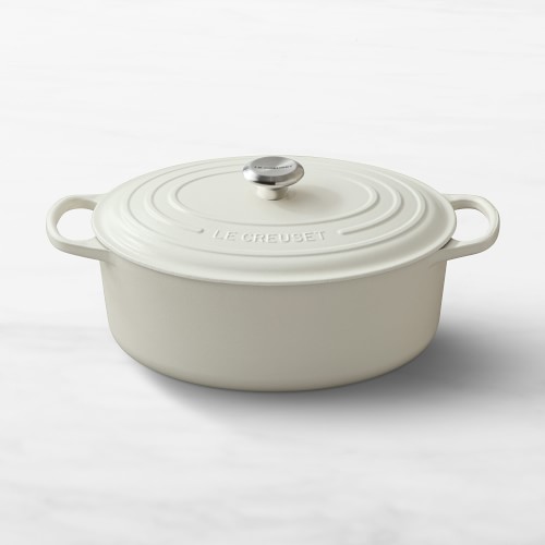 Le Creuset Signature Enameled Cast Iron Oval Dutch Oven, 6 3/4-Qt., Matte White